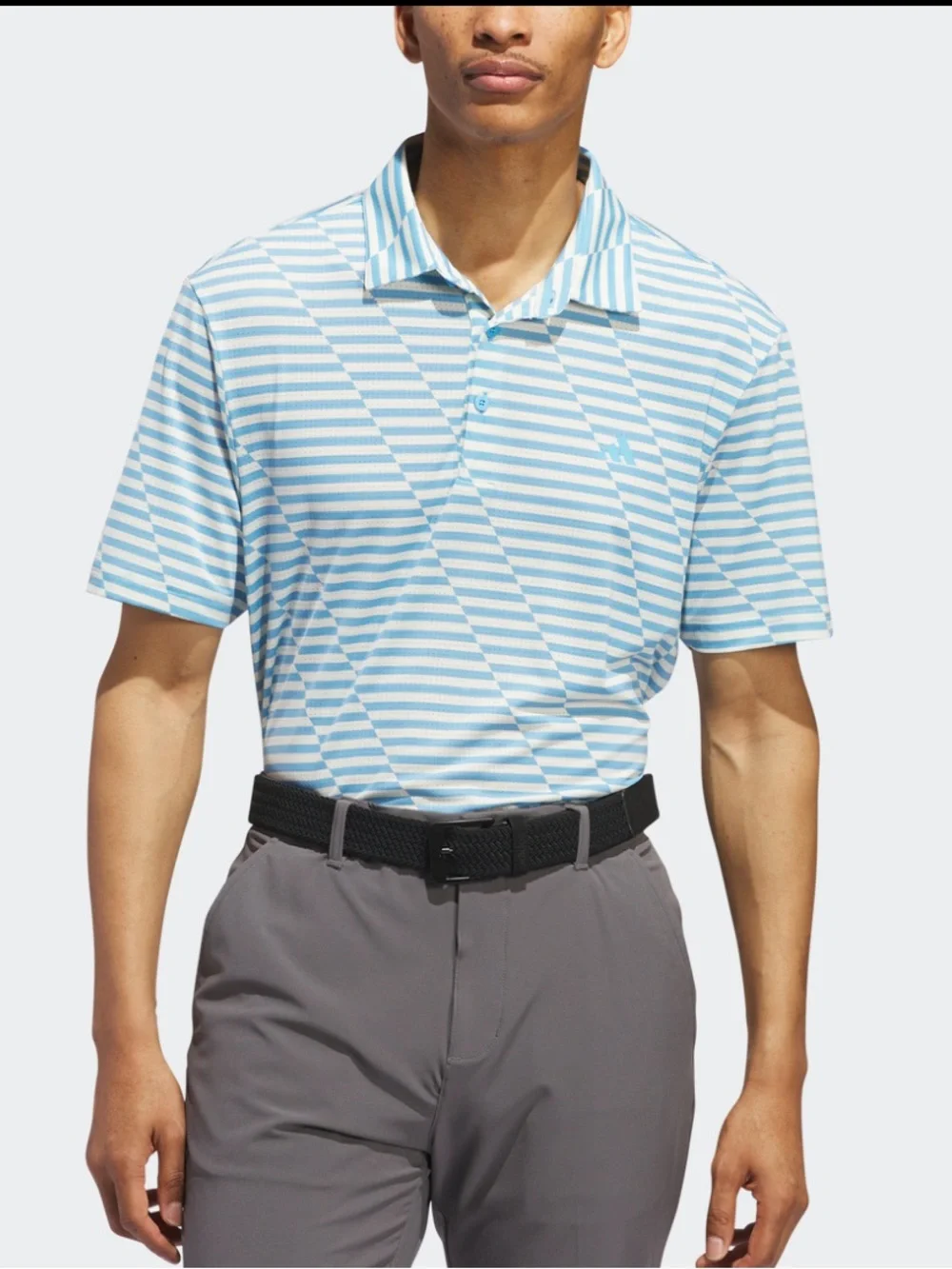 adidas Ultimate365 Mesh Print Golf Polo Blue White Size XL